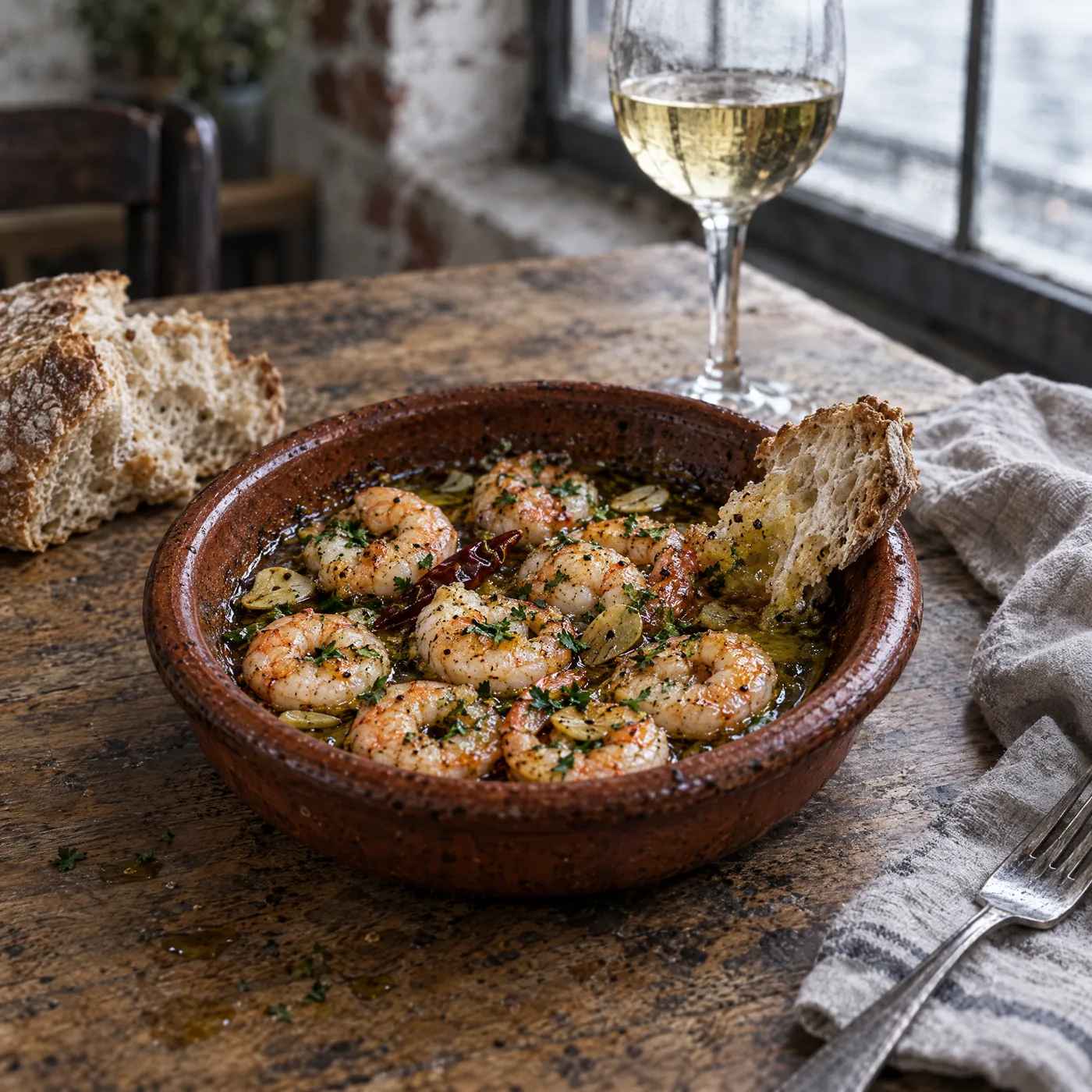 Gambas al ajillo in der Cazuela