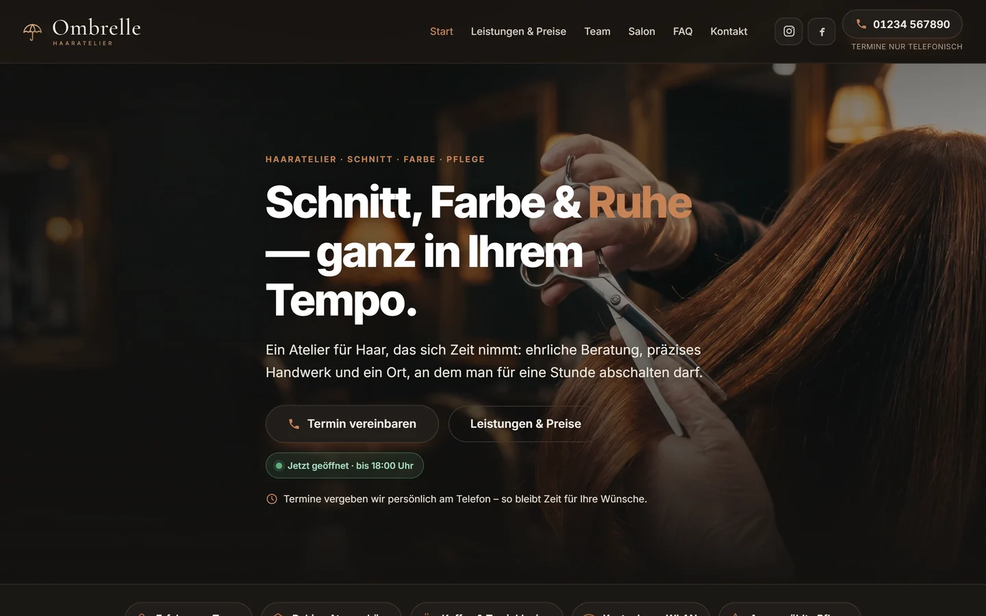 Vorschau der Beispiel-Website Ombrelle
